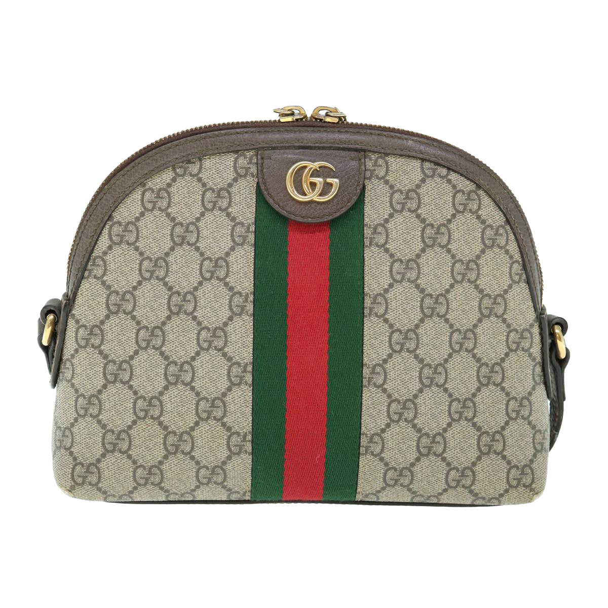 GUCCI GG Ophidia Web Sherry Line Shoulder Bag Beige Red Green 499621 Auth am5421