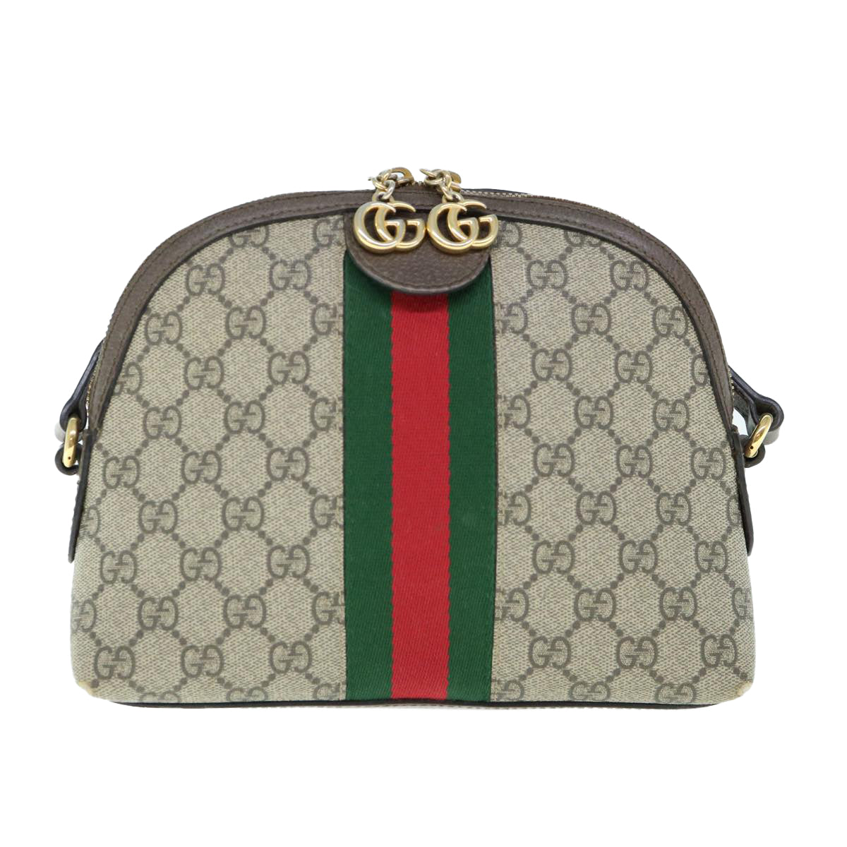 GUCCI GG Ophidia Web Sherry Line Shoulder Bag Beige Red Green 499621 Auth am5421 - 0