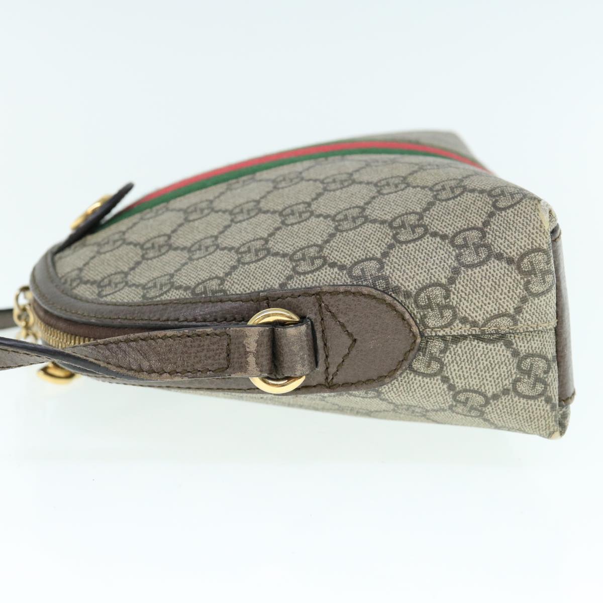 GUCCI GG Ophidia Web Sherry Line Shoulder Bag Beige Red Green 499621 Auth am5421