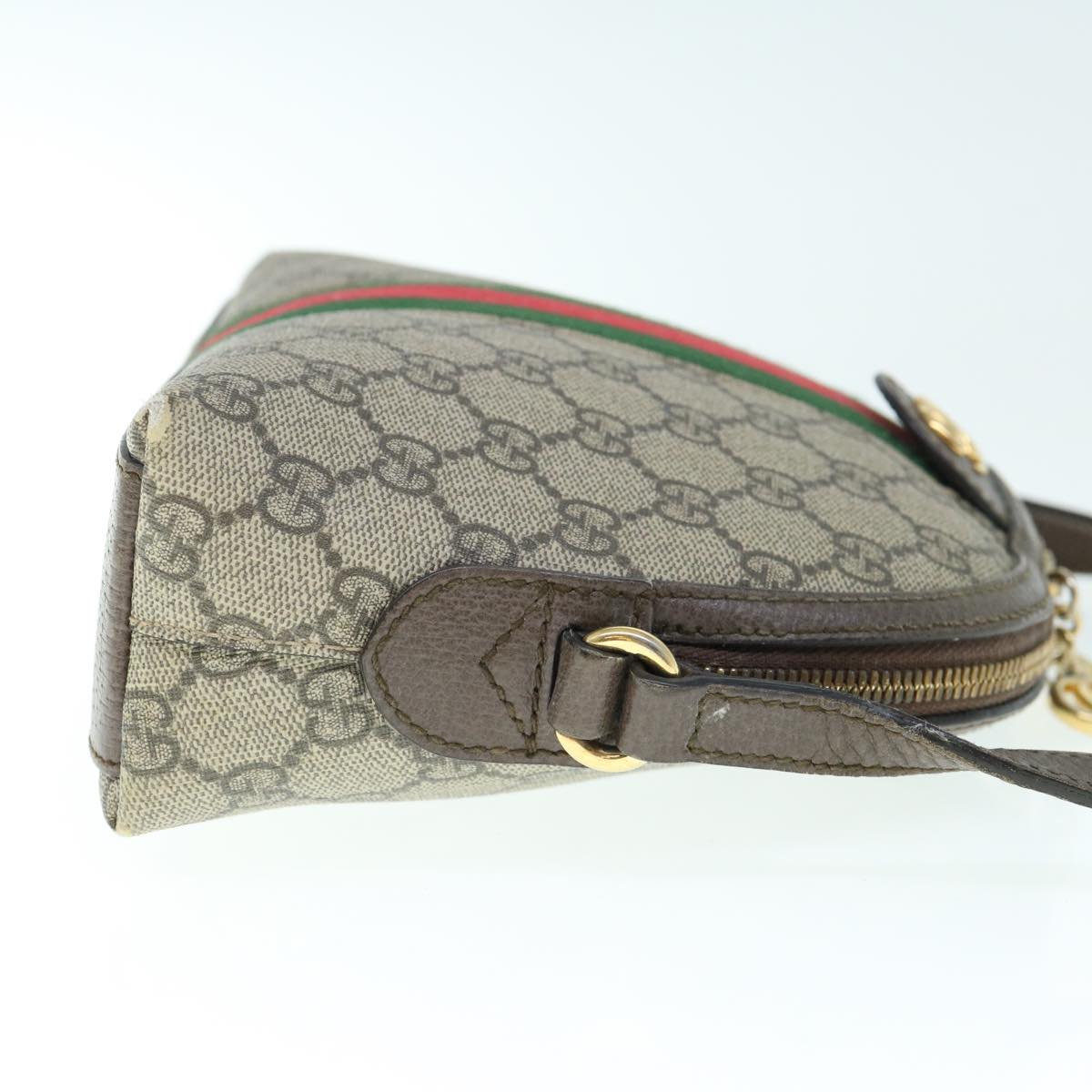 GUCCI GG Ophidia Web Sherry Line Shoulder Bag Beige Red Green 499621 Auth am5421