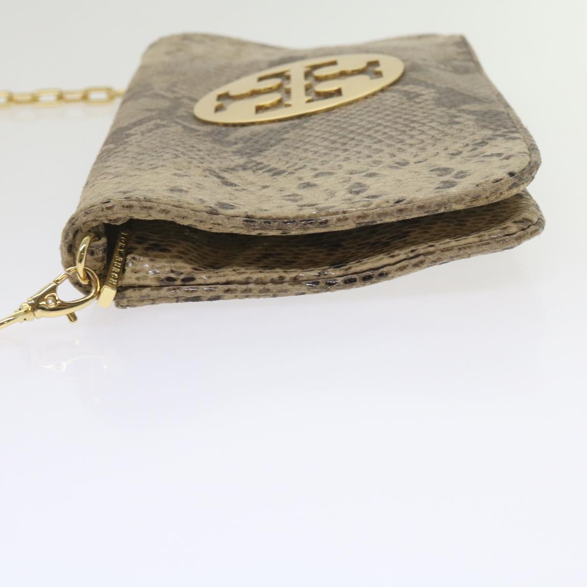 TORY BURCH Chain Shoulder Bag Suede Beige Auth am5441