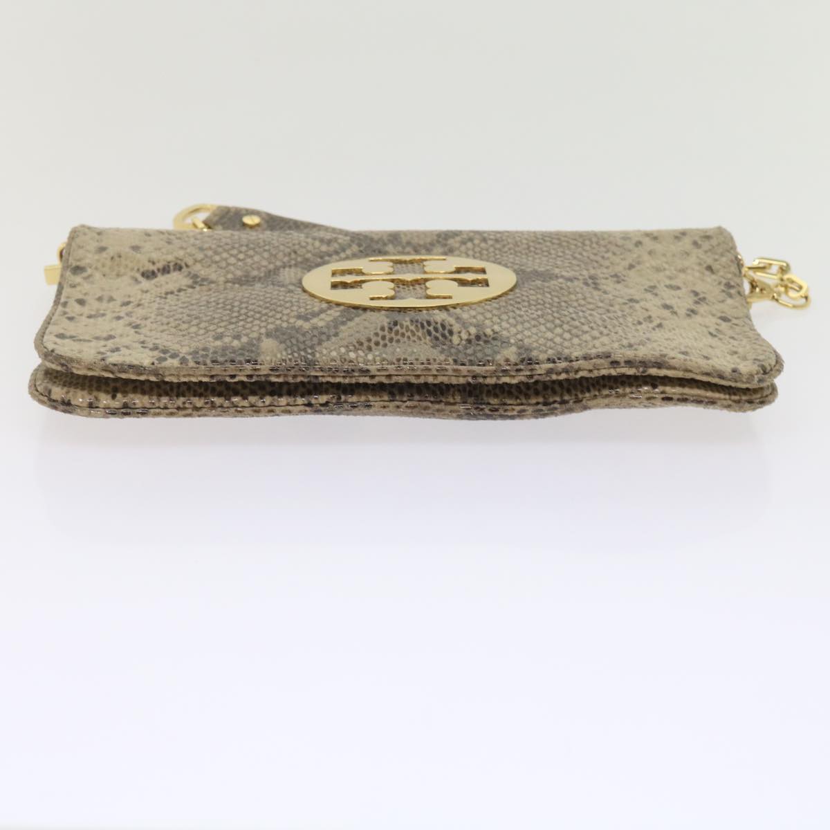 TORY BURCH Chain Shoulder Bag Suede Beige Auth am5441