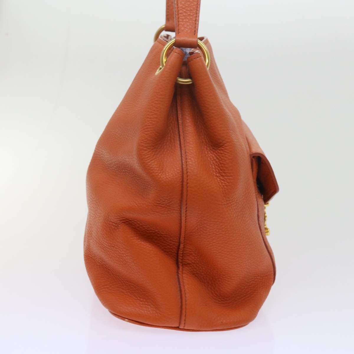 Miu Miu Shoulder Bag Leather Orange Auth am5446