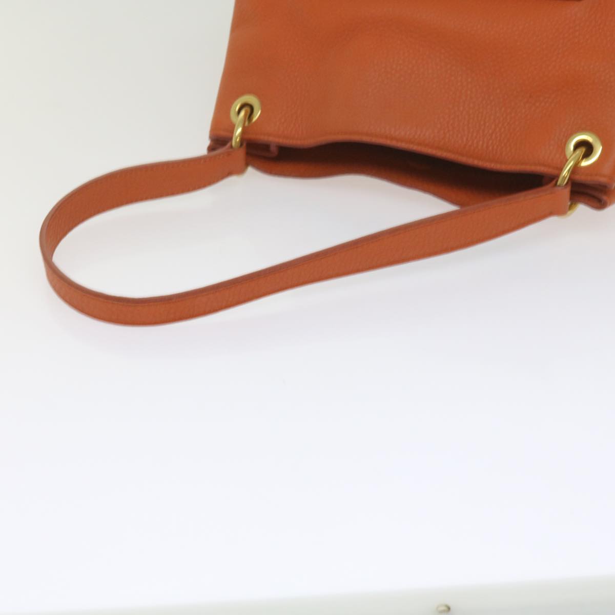 Miu Miu Shoulder Bag Leather Orange Auth am5446