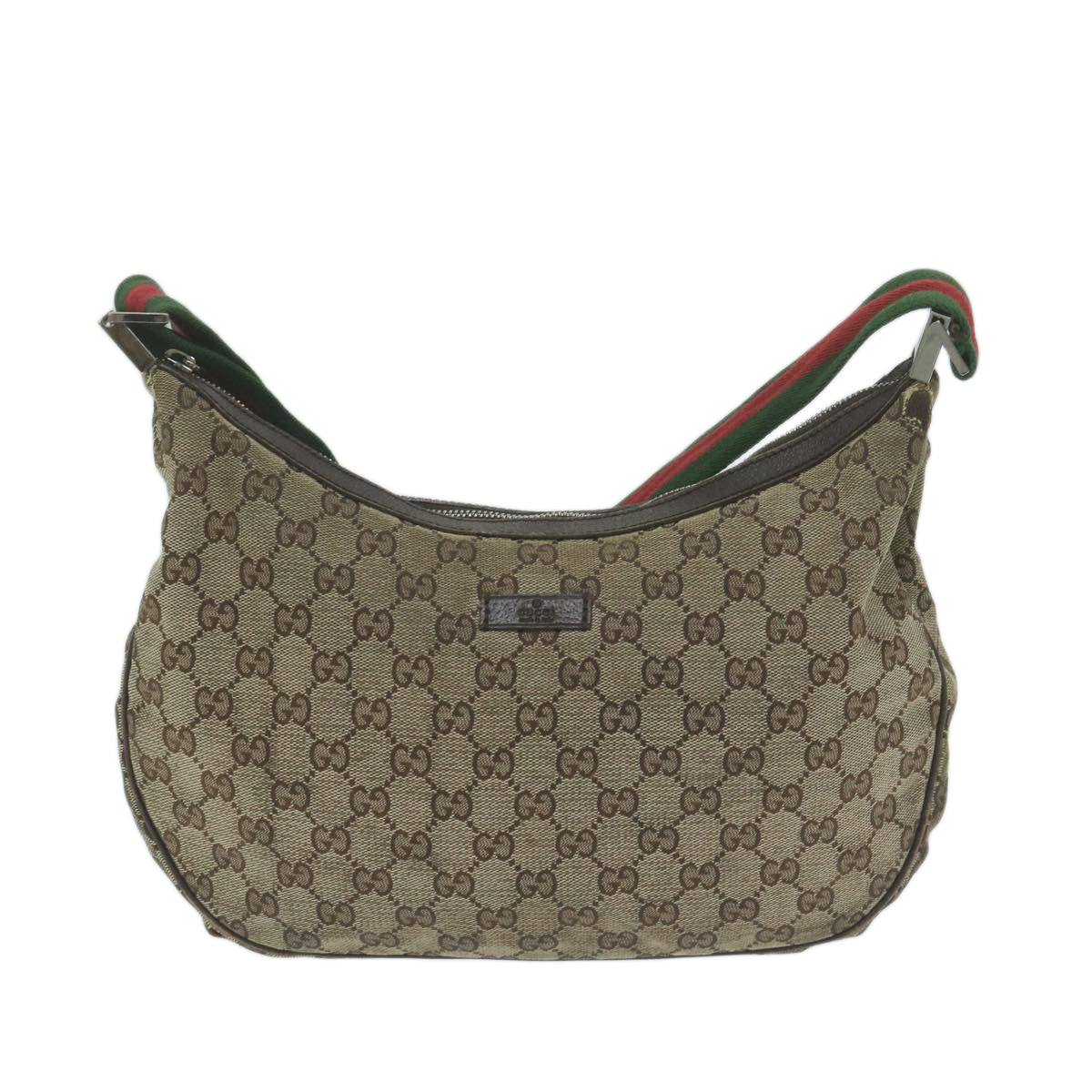 GUCCI GG Canvas Web Sherry Line Shoulder Bag Coated Canvas 3Set Auth am5453