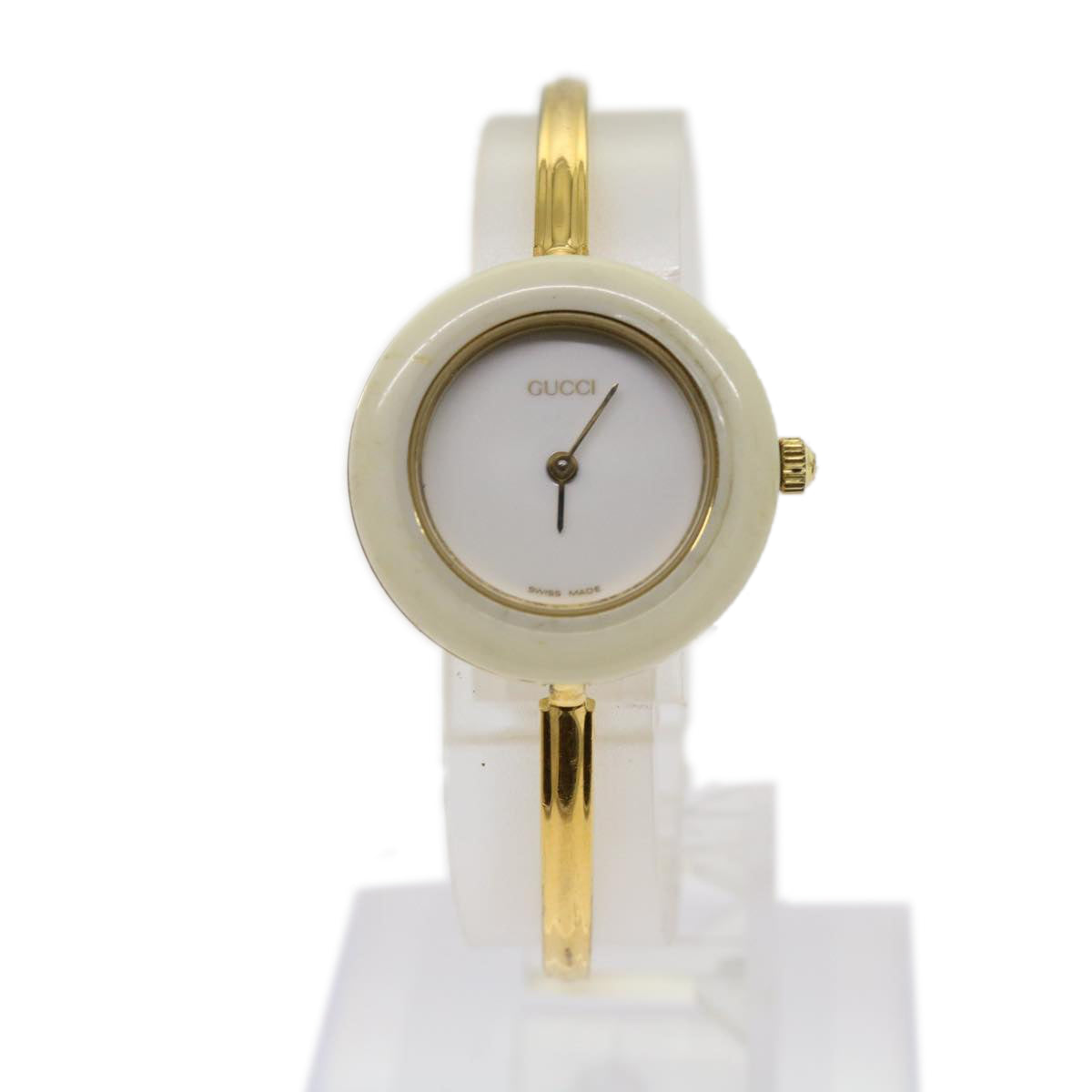 GUCCI Watches Gold Tone White Auth am5459