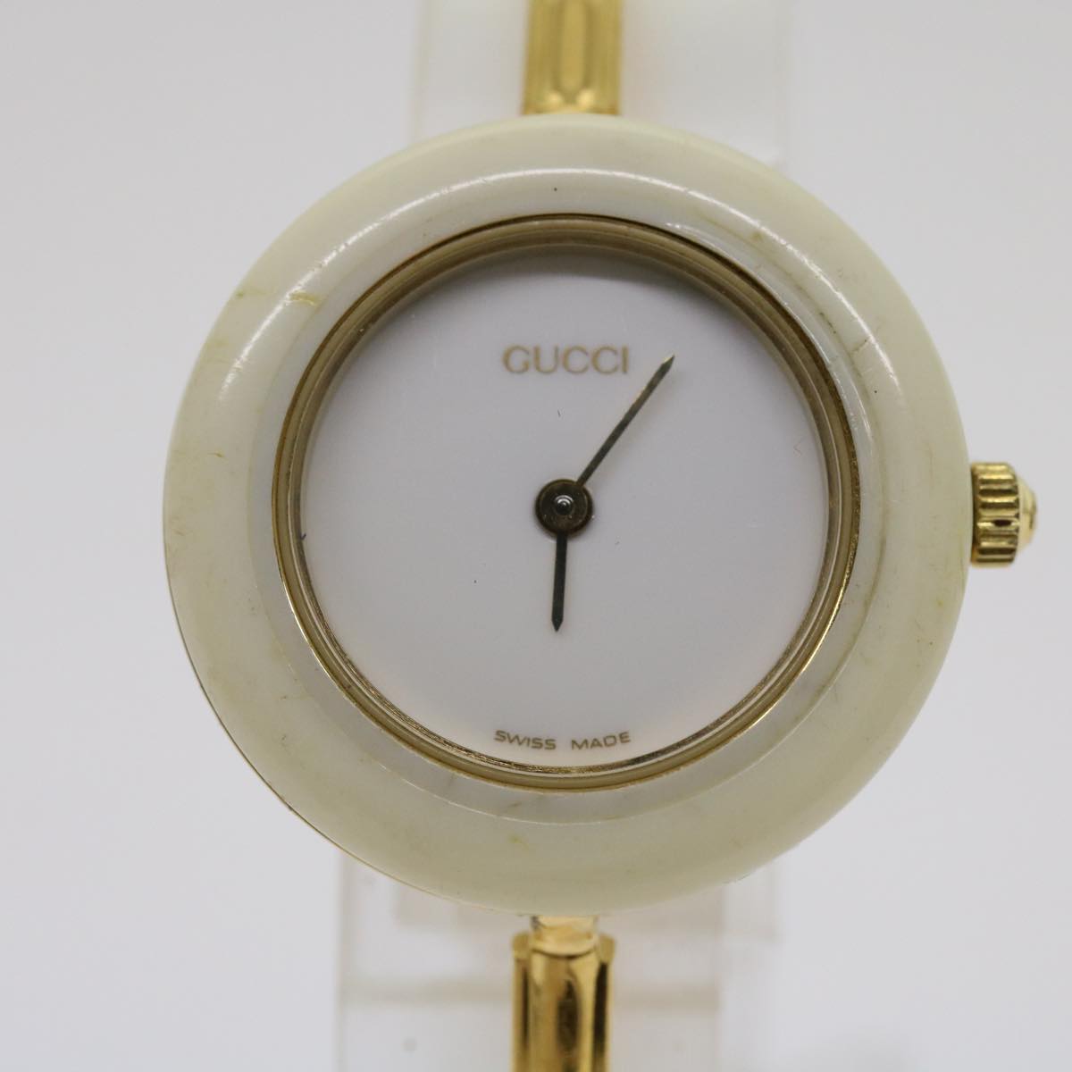 GUCCI Watches Gold Tone White Auth am5459 - 0