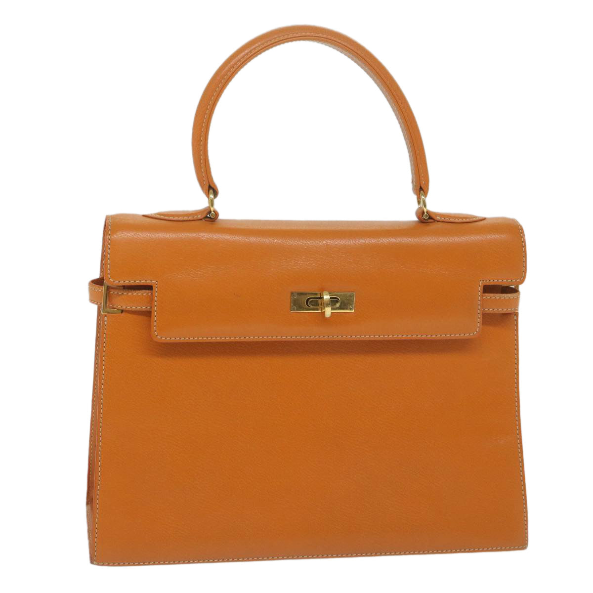 MORABITO Scalar 28 Hand Bag Leather Orange Auth am5465