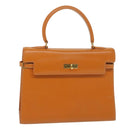 MORABITO Scalar 28 Hand Bag Leather Orange Auth am5465-1
