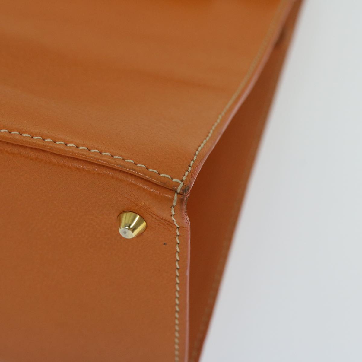 MORABITO Scalar 28 Hand Bag Leather Orange Auth am5465