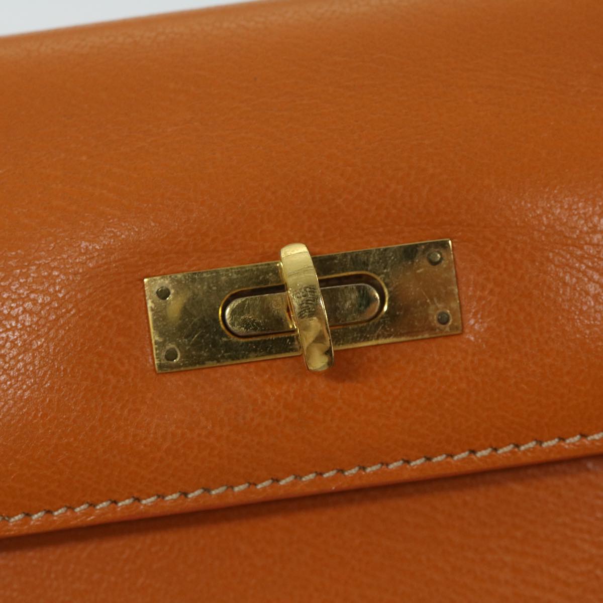 MORABITO Scalar 28 Hand Bag Leather Orange Auth am5465