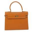 MORABITO Scalar 28 Hand Bag Leather Orange Auth am5465-13