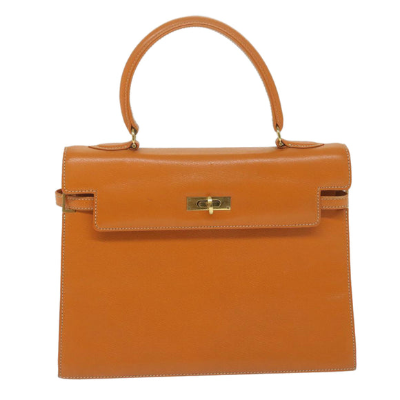 MORABITO Scalar 28 Hand Bag Leather Orange Auth am5465