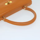 MORABITO Scalar 28 Hand Bag Leather Orange Auth am5465-7