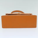 MORABITO Scalar 28 Hand Bag Leather Orange Auth am5465-5