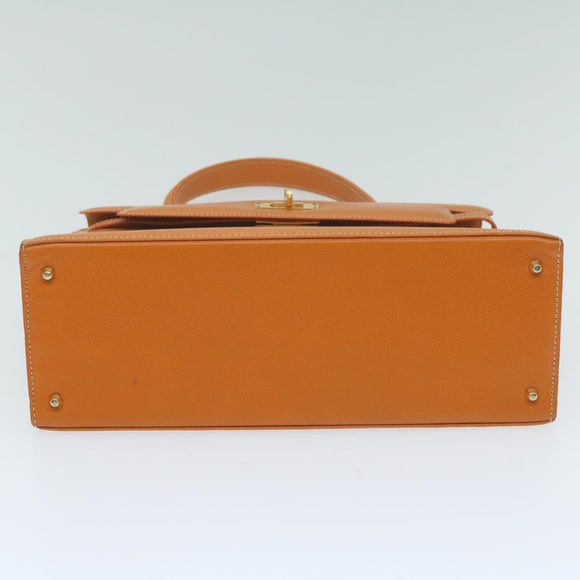 MORABITO Scalar 28 Hand Bag Leather Orange Auth am5465