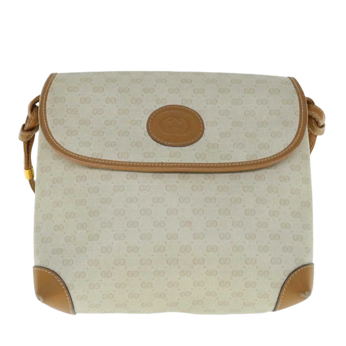 GUCCI Micro GG Supreme Shoulder Bag PVC Beige 007 123 0087 Auth am5471