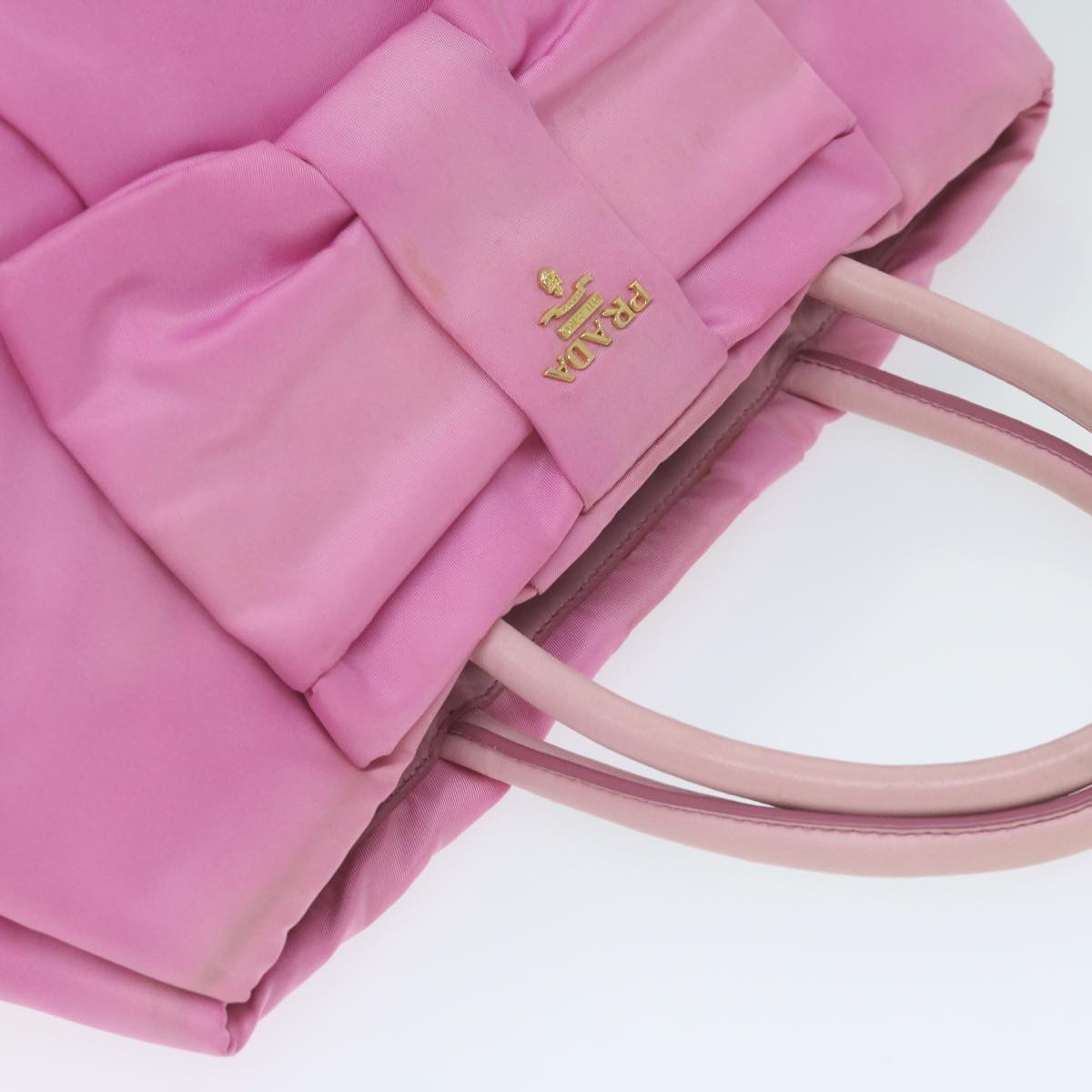 PRADA Hand Bag Nylon Pink Auth am5486