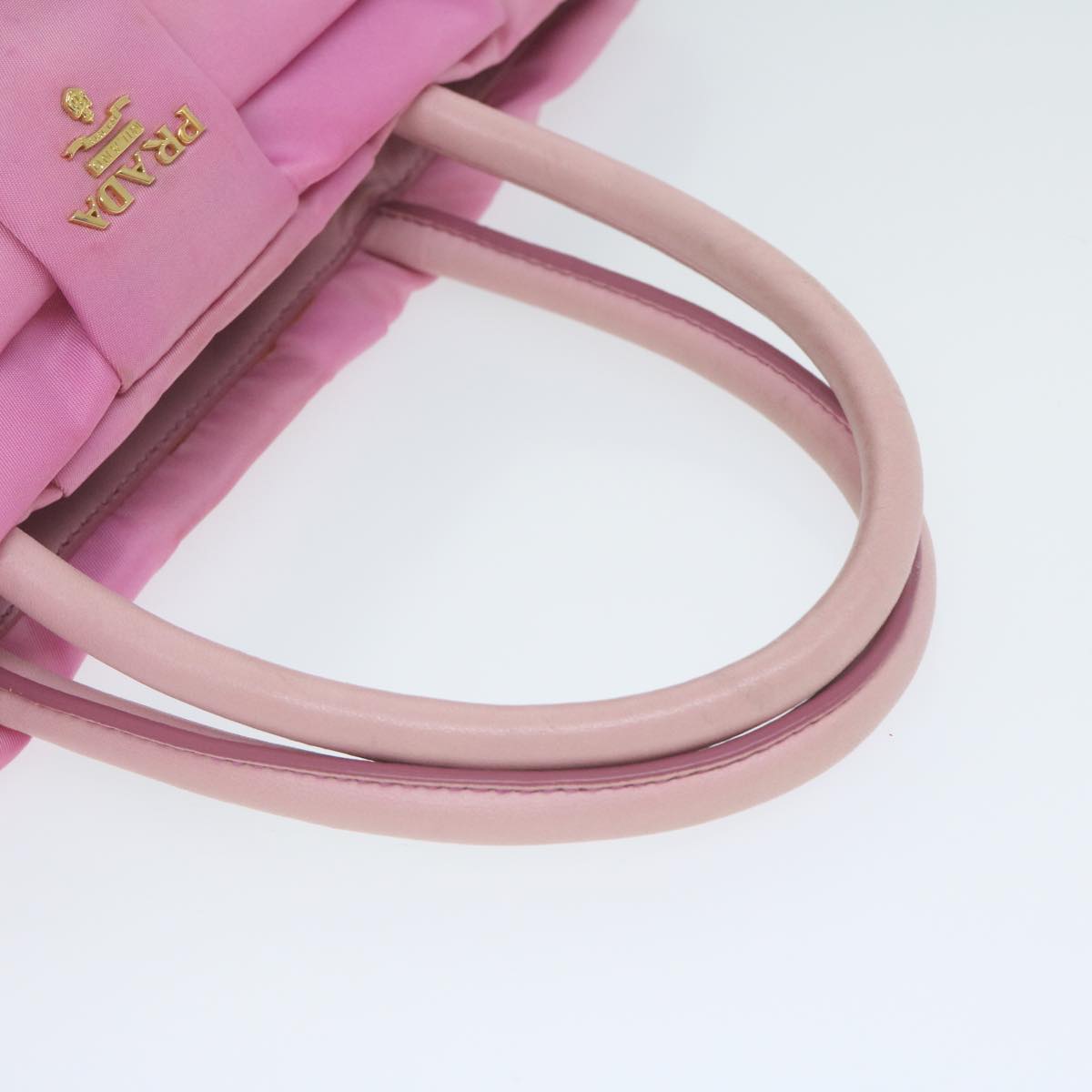 PRADA Hand Bag Nylon Pink Auth am5486