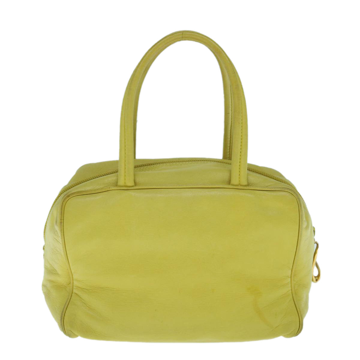 LOEWE Hand Bag Leather Yellow Auth am5490