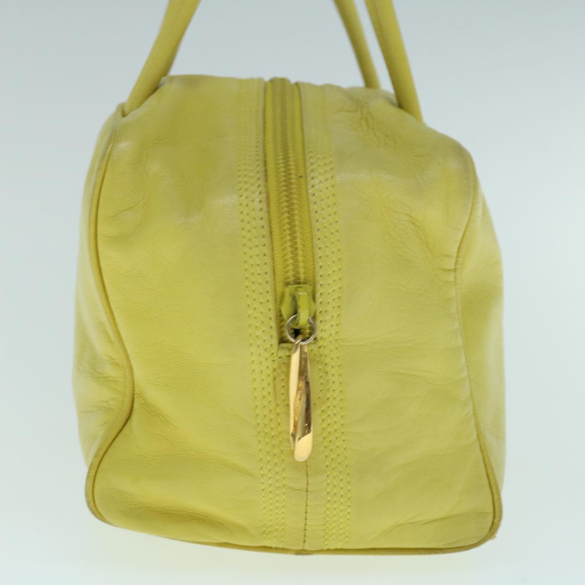 LOEWE Hand Bag Leather Yellow Auth am5490