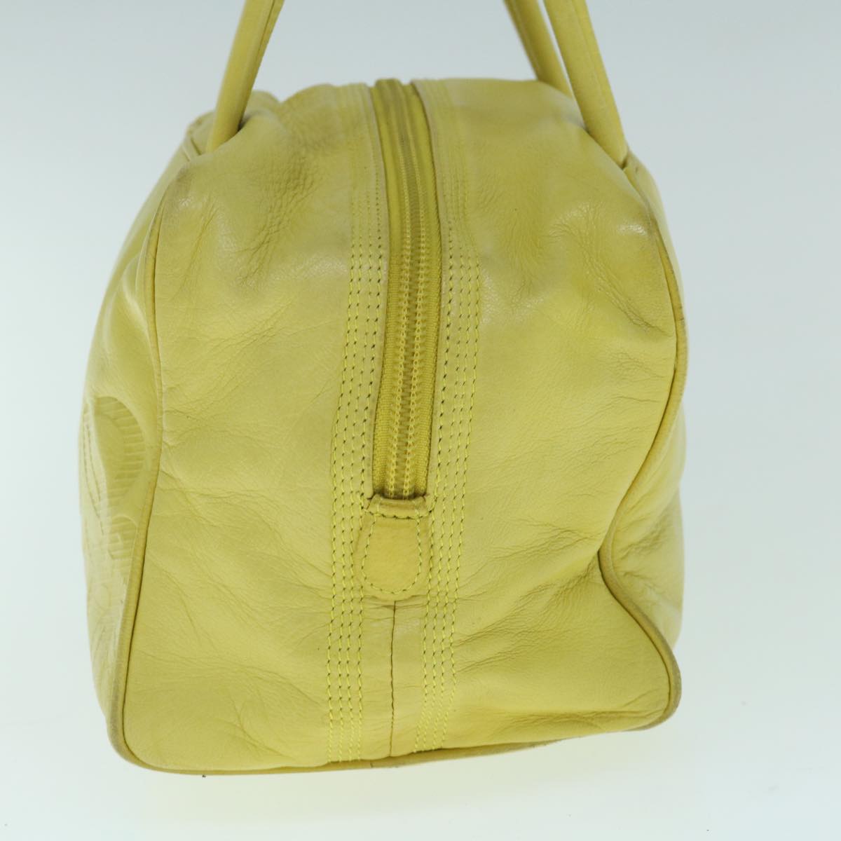 LOEWE Hand Bag Leather Yellow Auth am5490