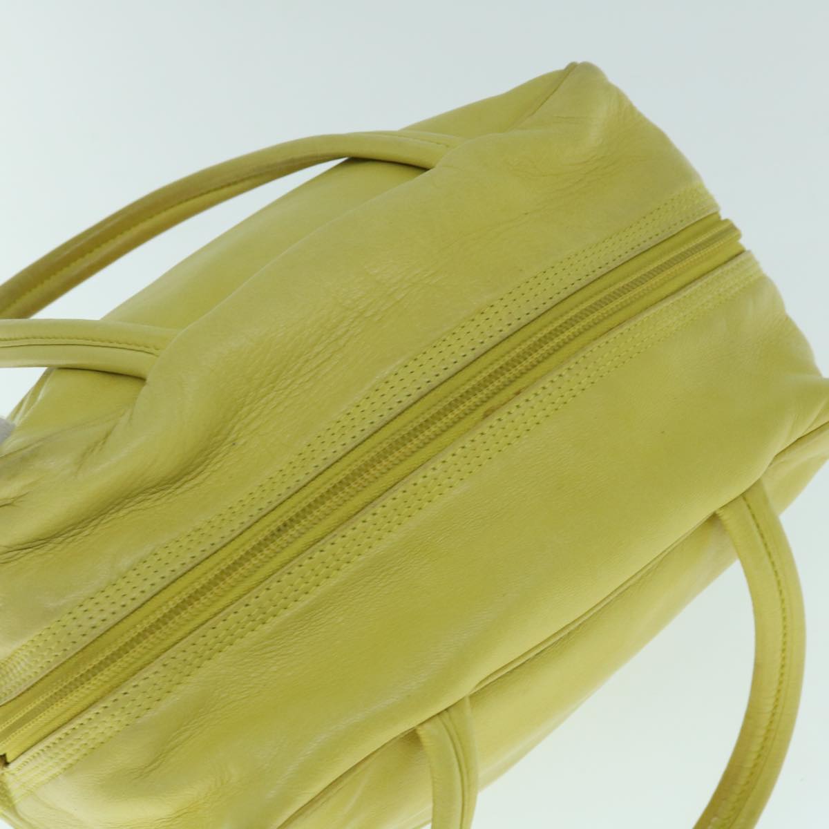 LOEWE Hand Bag Leather Yellow Auth am5490