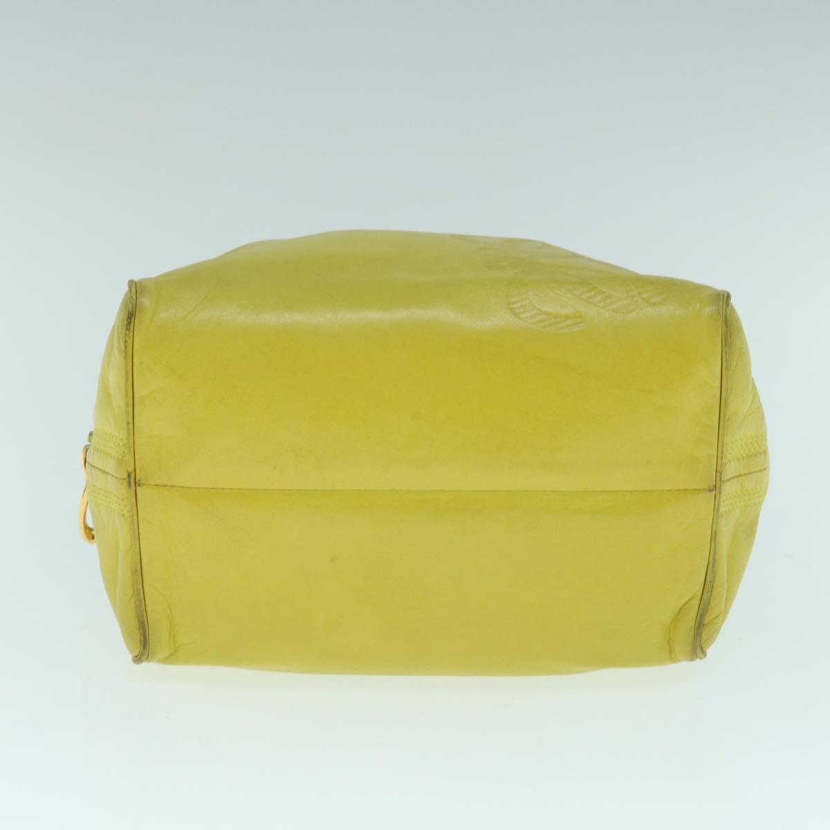 LOEWE Hand Bag Leather Yellow Auth am5490