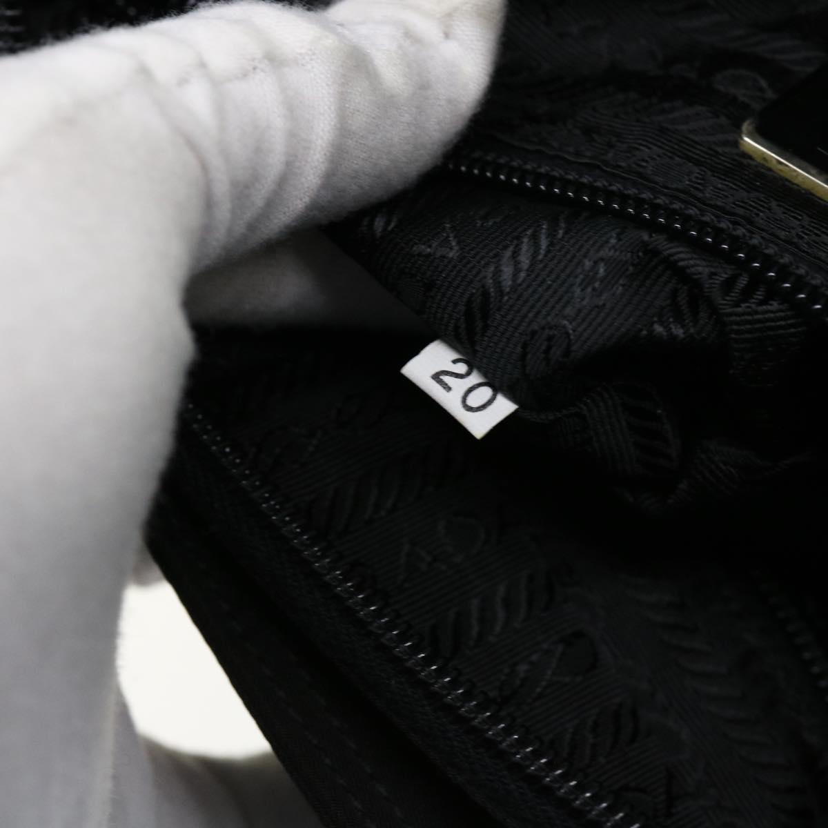 PRADA Hand Bag Nylon Black Auth am5491