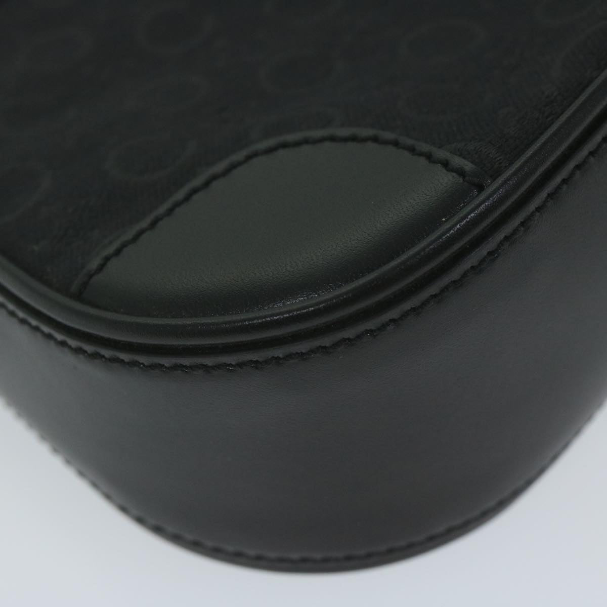 CELINE C Macadam Canvas Shoulder Bag Black Auth am5538