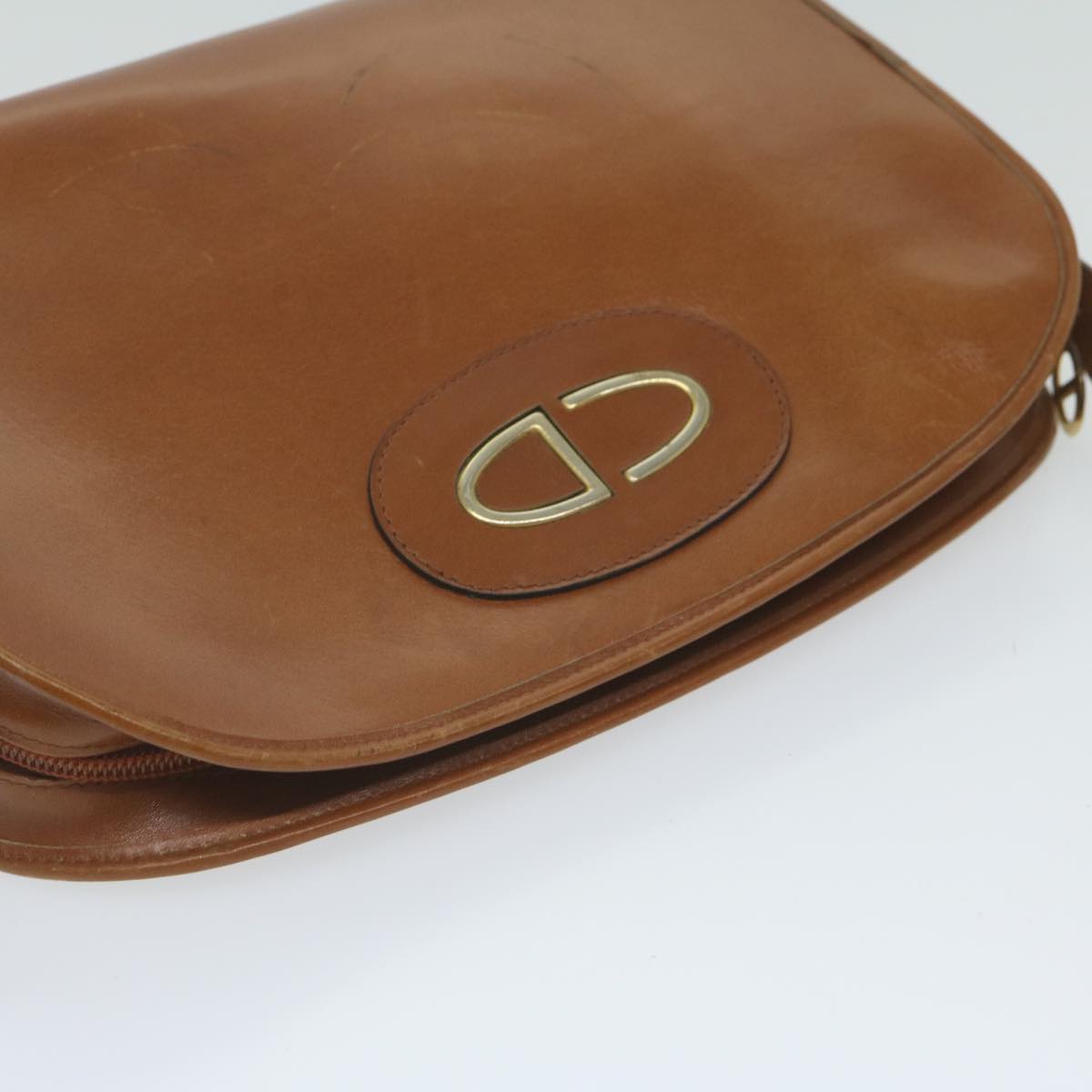 Christian Dior Shoulder Bag Leather Brown Auth am5541