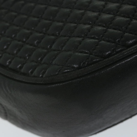 BALLY Quilted Chain Shoulder Bag Leather Black Auth am5550