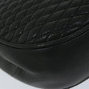 BALLY Quilted Chain Shoulder Bag Leather Black Auth am5550-9