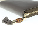 GUCCI Bamboo Wallet Leather Gray 307984 Auth am5556-8