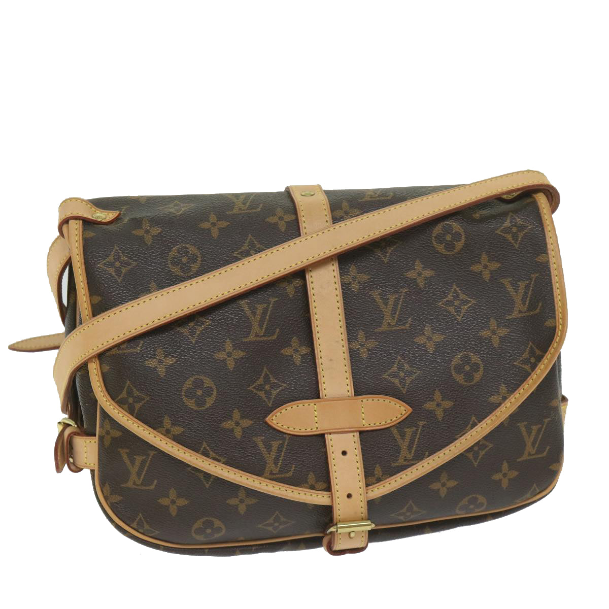 LOUIS VUITTON Monogram Saumur 30 Shoulder Bag M42256 LV Auth am5564