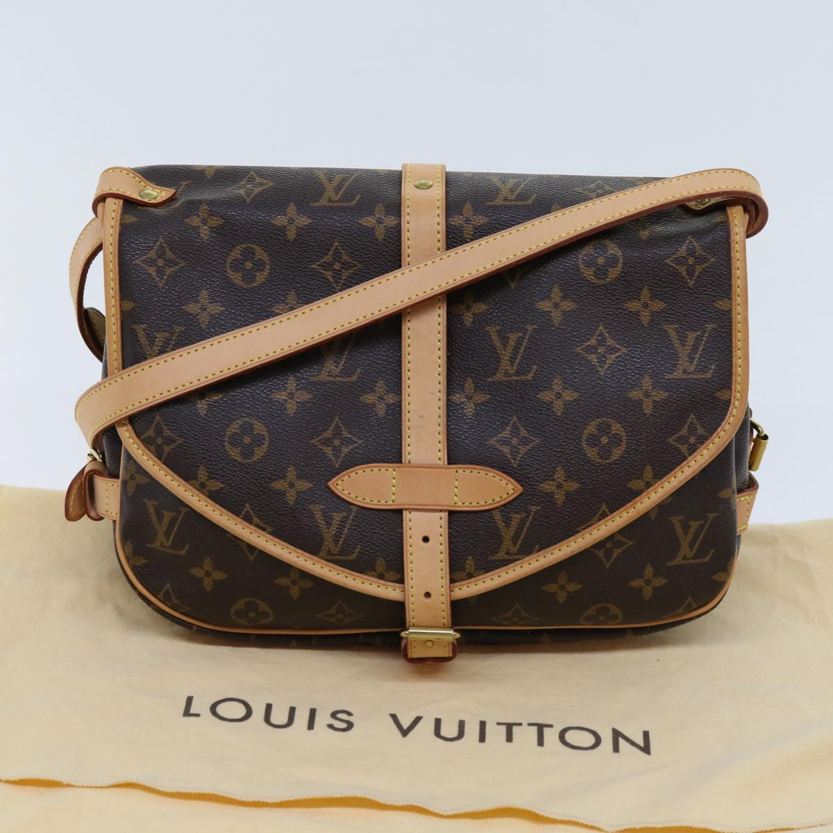 LOUIS VUITTON Monogram Saumur 30 Shoulder Bag M42256 LV Auth am5564