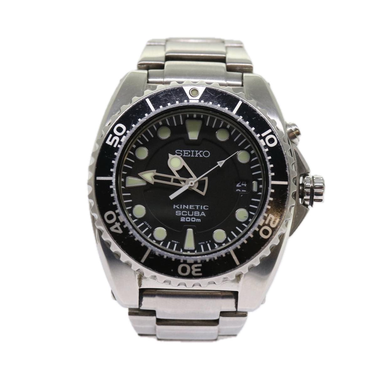 SEIKO Divers Kinetic Watches Metal Silver Auth am5567