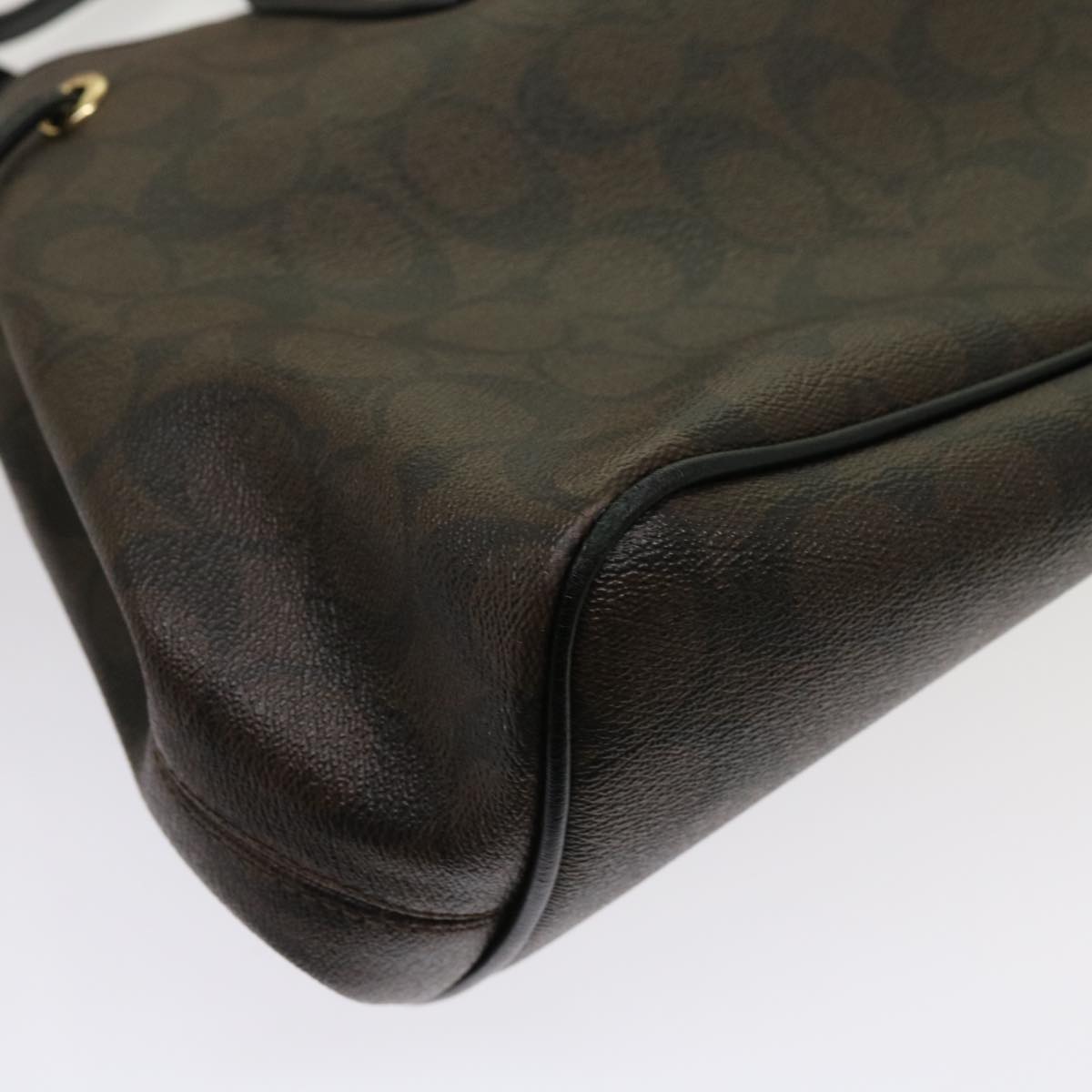 Coach Signature Shoulder Bag PVC Leather 3Set Beige Brown Auth am5572
