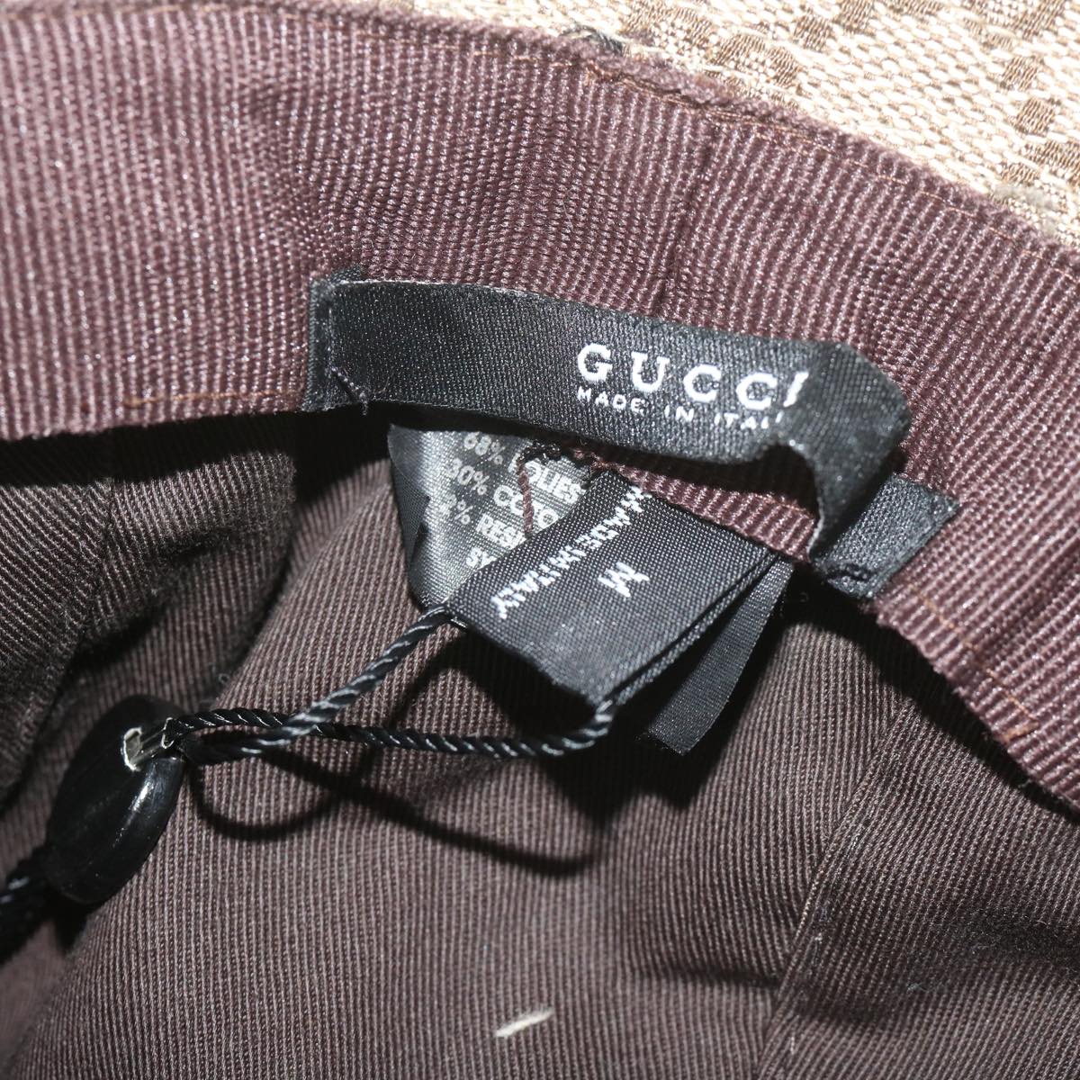 GUCCI GG Canvas Web Sherry Line Hat M Size Beige Red Green Auth am5574