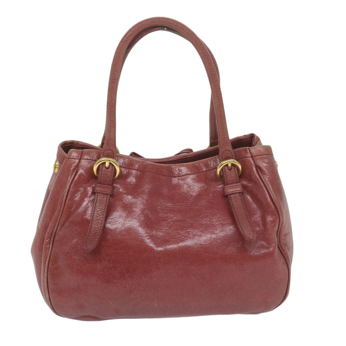 Miu Miu Hand Bag Leather 2way Shoulder Bag Red Auth am5603 - 0