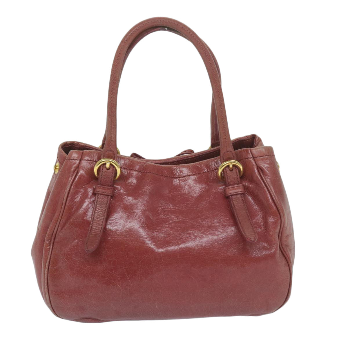 Miu Miu Hand Bag Leather 2way Shoulder Bag Red Auth am5603