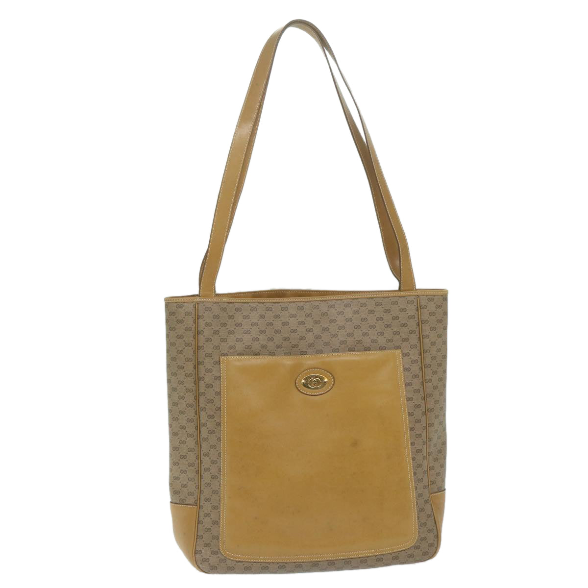 GUCCI Micro GG Supreme Tote Bag Beige Auth am5617