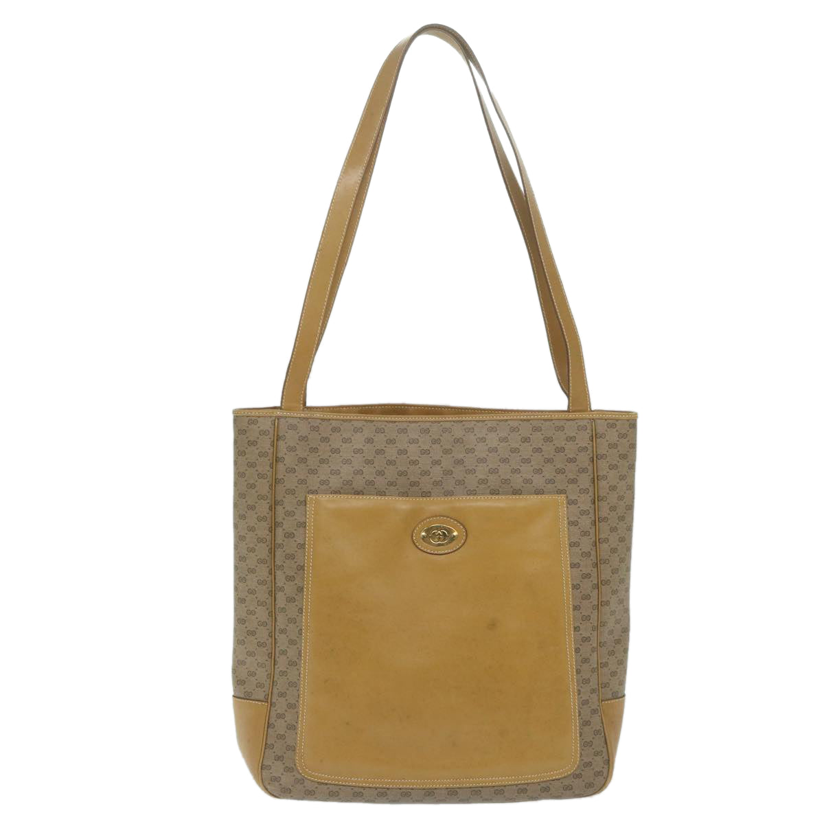 GUCCI Micro GG Supreme Tote Bag Beige Auth am5617