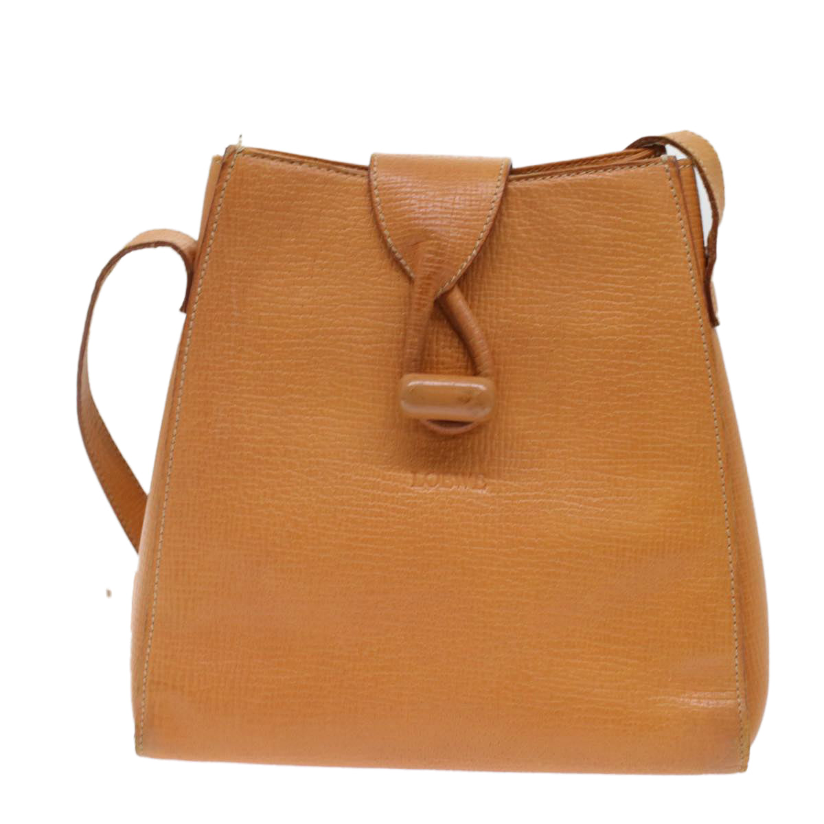 LOEWE Shoulder Bag Leather Orange Auth ar10002