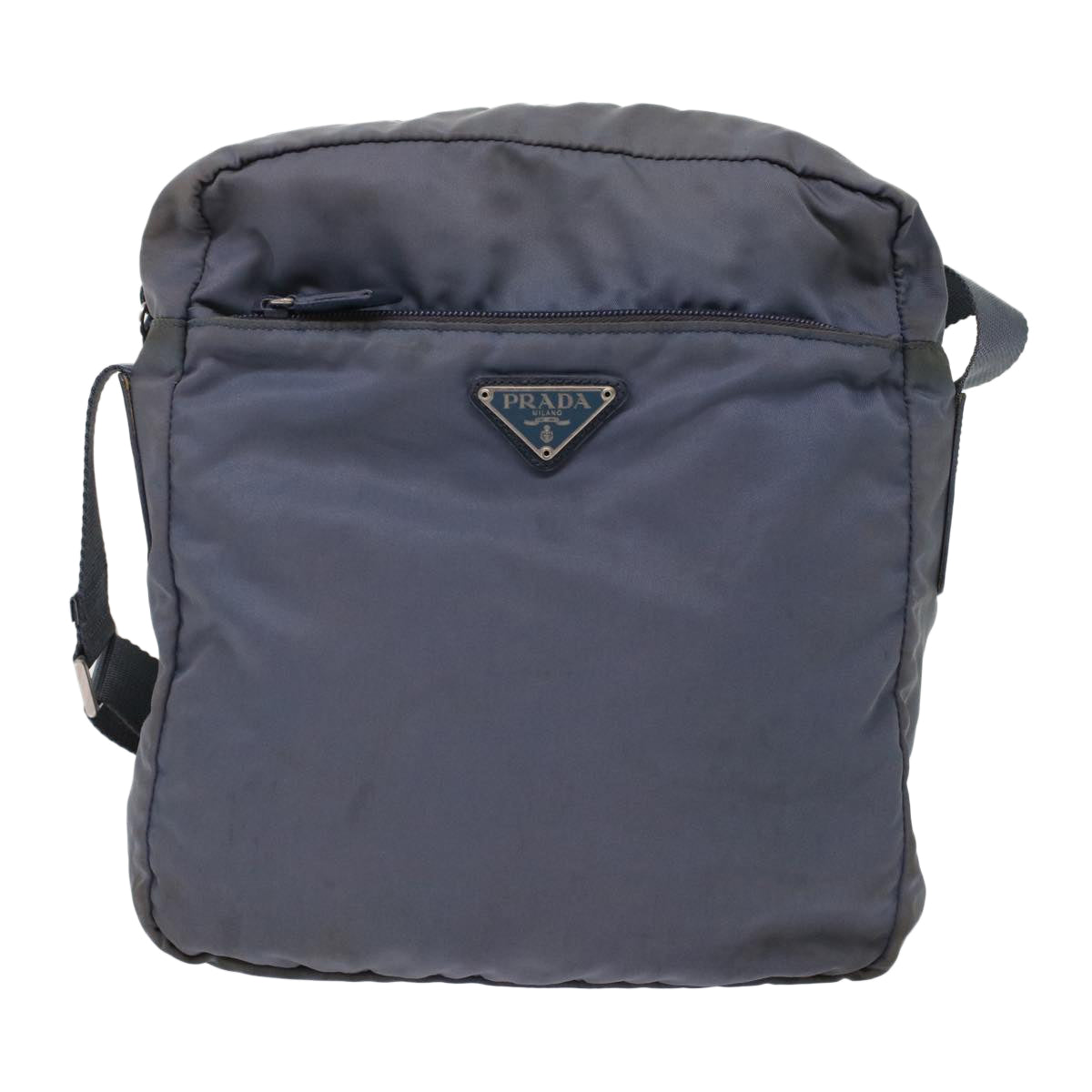 PRADA Shoulder Bag Nylon Blue Gray Auth ar10003