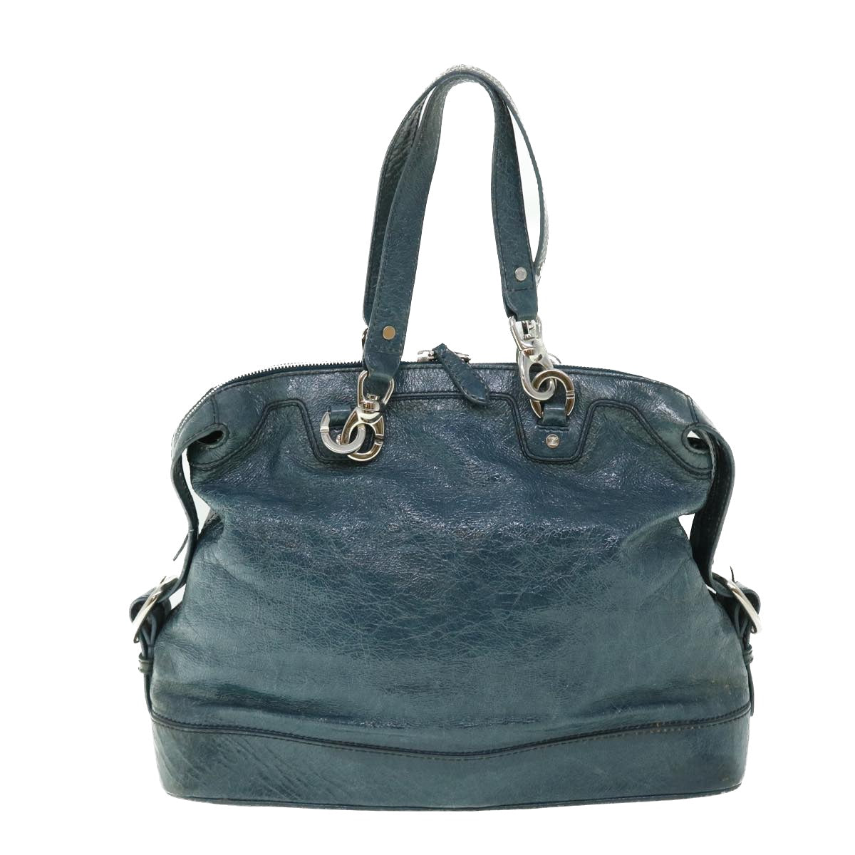 CELINE Shoulder Bag Leather Blue Auth ar10025B - 0