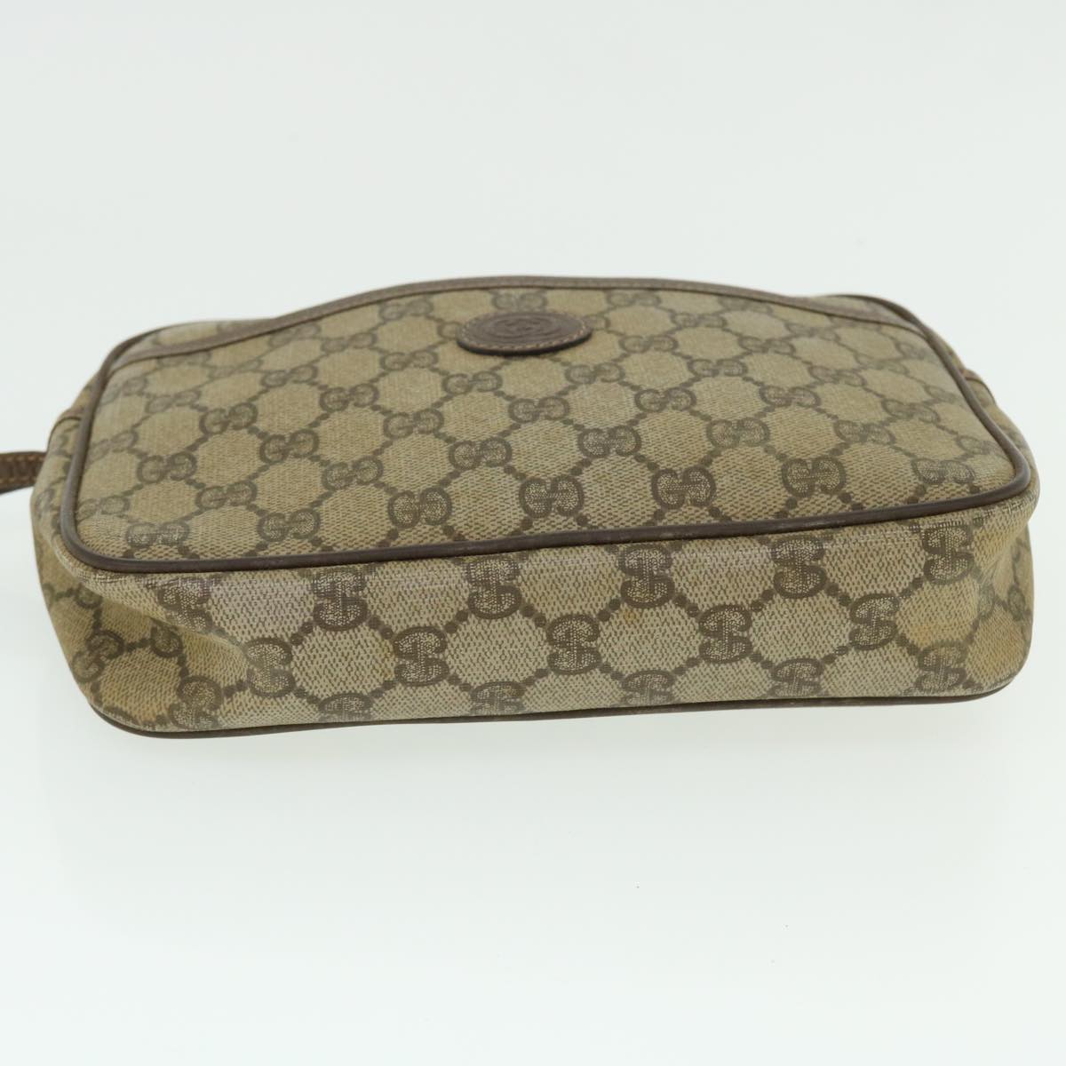 GUCCI GG Canvas Clutch Bag PVC Leather Beige 014.58.0128 Auth ar10041B