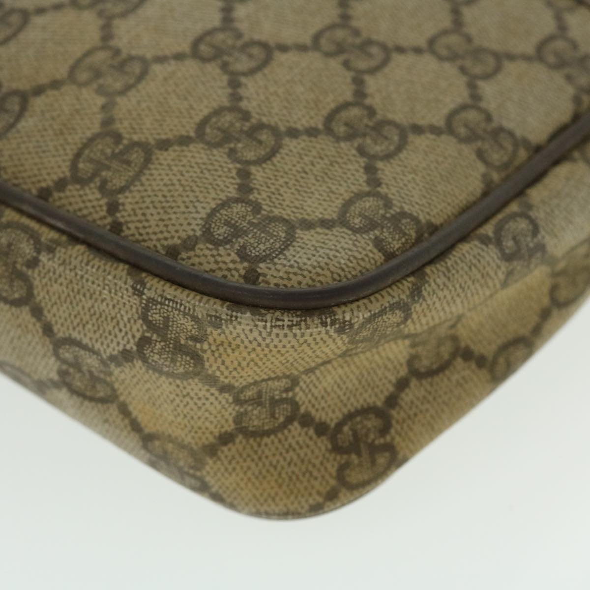 GUCCI GG Canvas Clutch Bag PVC Leather Beige 014.58.0128 Auth ar10041B