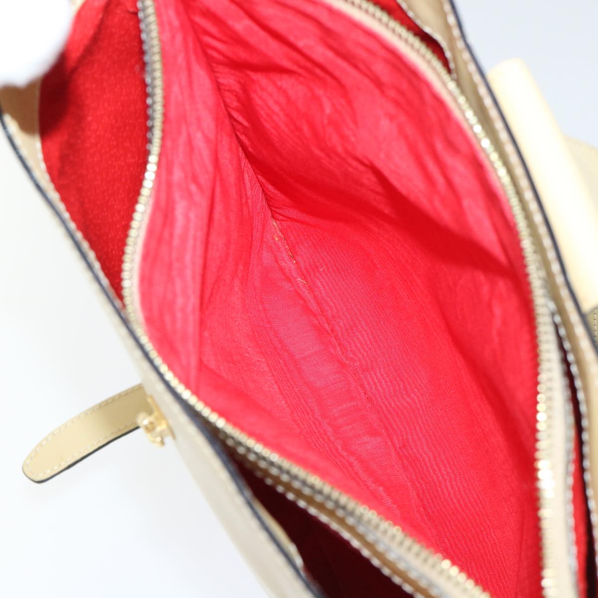 CELINE Shoulder Bag Leather Beige Auth ar10051B
