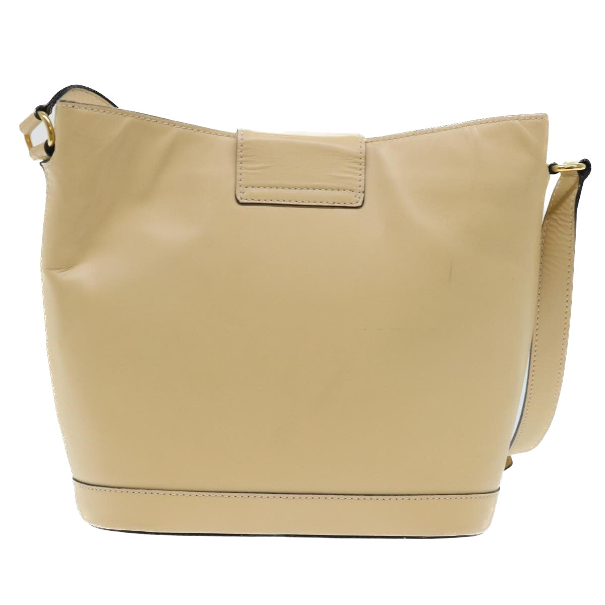 CELINE Shoulder Bag Leather Beige Auth ar10051B - 0